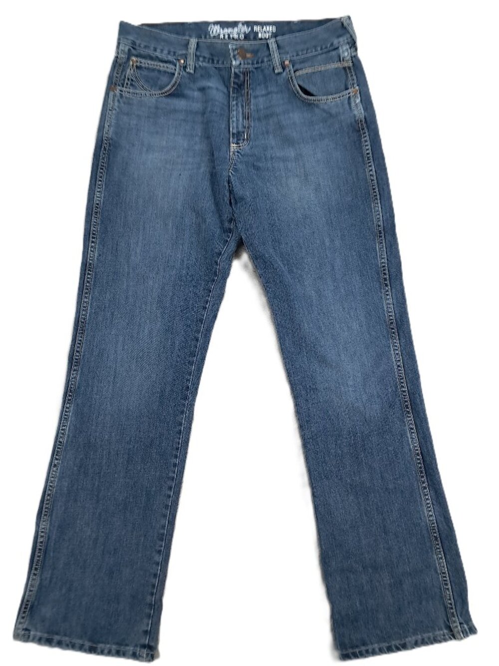 Wrangler Retro Jean Men 35x34 Relaxed Boot Cut Blue Denim 100% Cotton WRT20RT